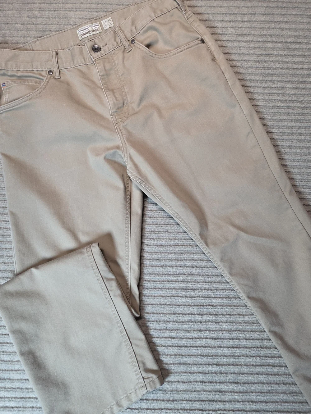Patagonia Performance Twill Pants 34x32 Khaki Beige Organic Cotton Style 56490